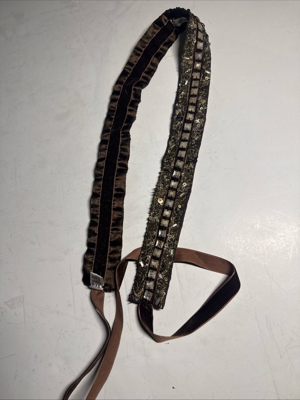 Abercrombie & Fitch Y2K Brown Velvet Beaded Belt/sash